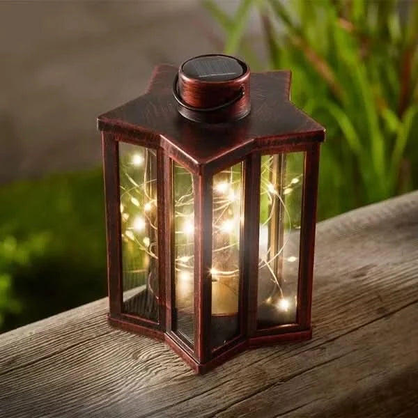 Solar Garden LED Lanterns Firefly Effect - Pack of 2