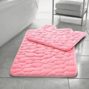 Home Decor Non Slip Memory Foam Bathroom Rug - Pink