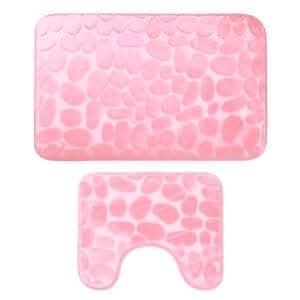 Home Decor Non Slip Memory Foam Bathroom Rug - Pink