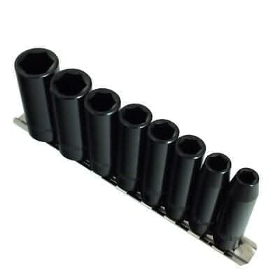 8Pc 3/8" Drive Socket Set Deep Impact Socket Heavy Duty Metric Chrome Vanadium