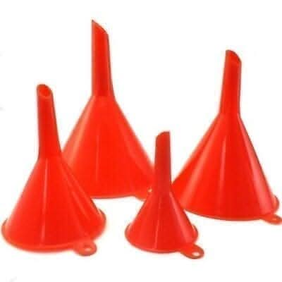 4pc Plastic Funnel Set Pouring Aid Kitchen Petrol Fuel Water Car Garden Cooking