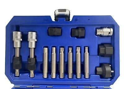 13 Piece Alternator Free Wheel Pulley Removal Car Garage Tool Bit Kit Set