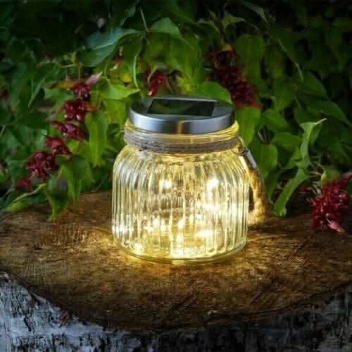 Solar Powered Hanging Lantern Frosted Glass Fairy Light