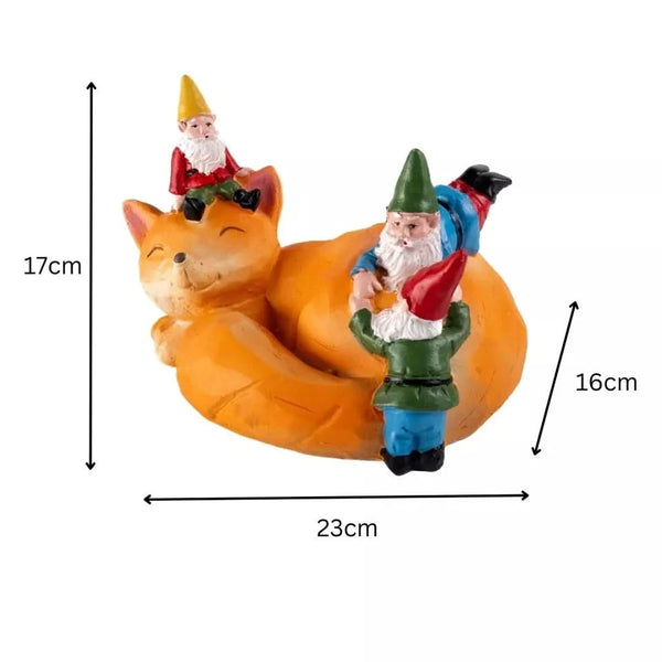 Solar-Powered Light-Up Sleeping Fox Gnome Garden Ornament