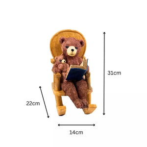 Solar-Powered Bear Rocking Chair Light-Up Garden Ornament