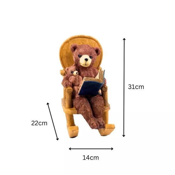 Solar-Powered Bear Rocking Chair Light-Up Garden Ornament