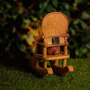 Solar-Powered Bear Rocking Chair Light-Up Garden Ornament