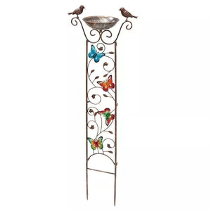 Bronze Effect Bird Bath Weatherproof Bowl Stake Garden Trellis