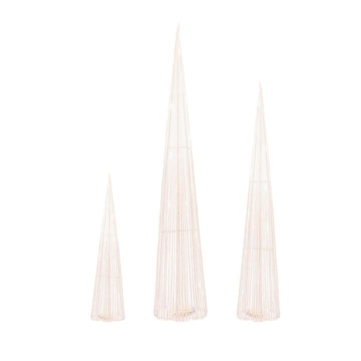 3pc Christmas Cone Set - Silver