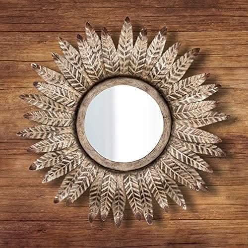 stunning-feather-shaped-body-bronze-wall-mirror