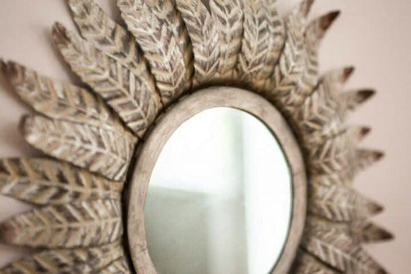 stunning-feather-shaped-body-bronze-wall-mirror