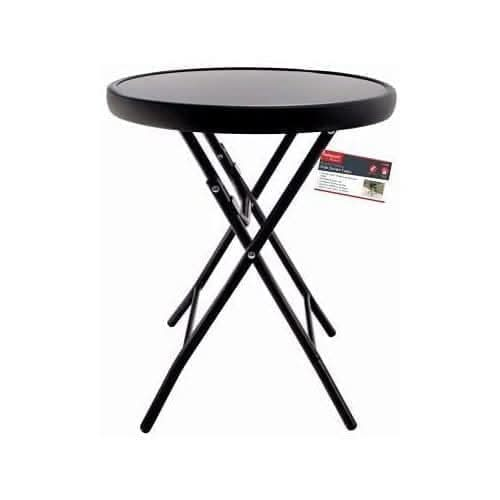 40cm Black Round Folding Side Drinks Table