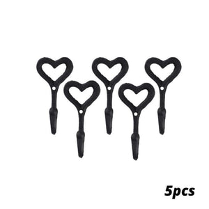 vintage-style-heart-shaped-iron-coat-hooks-set-of-5