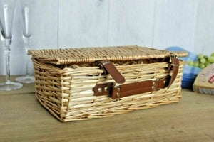 Wicker Hamper Basket with Leather Handle (DIY Gift Set)