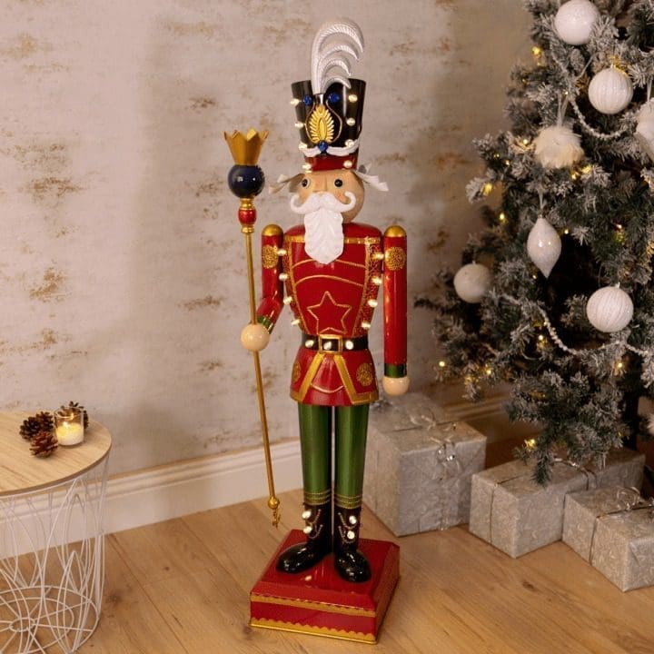 Standing LED Christmas Nutcracker Soldier 119cm Marco Paul